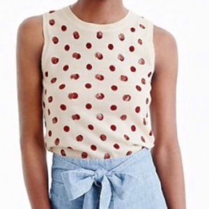J.Crew "Jackie" Shell in Sequin Polka Dots - NWT